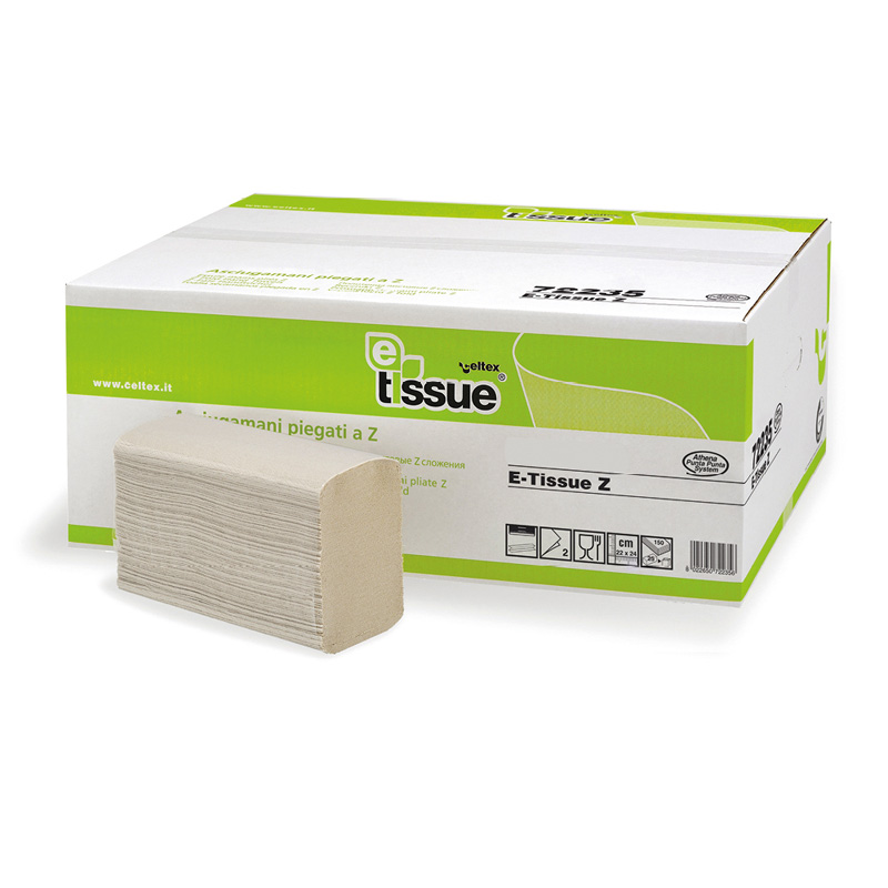 3010265 Handdoekpapier M-fold E-Tissue 2-lgs 24x20,5cm 25x150st