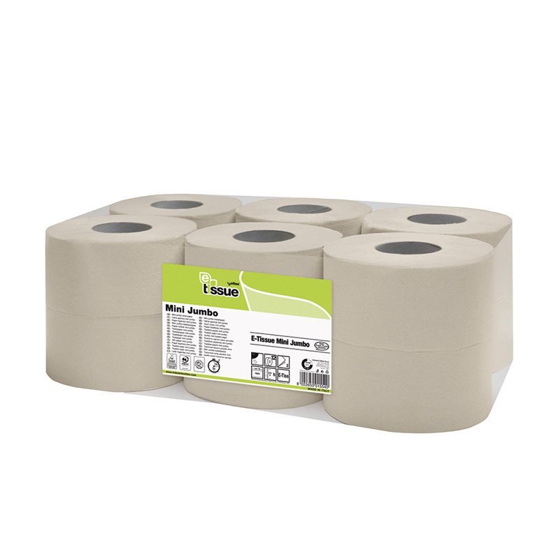 3030160 Toiletpapier mini jumbo E-Tissue 2-lgs 150mtr 12st